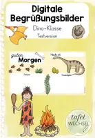Vorschau - Präsentationen/Tafelbilder - Testversion: Digitale Begrüßungsbilder - Dinosaurier - Deckblatt
