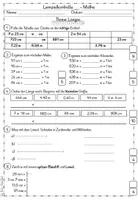 Vorschau - Arbeitsblätter - Lernzielkontrolle und Übungsblatt: Thema Längen - Deckblatt