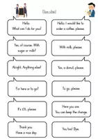 Vorschau - Arbeitsblätter - Dialogue At the Cafe SPEAKING ENGLISH - Seite 1