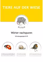 Vorschau - Arbeitsblätter - Nachspuren: Tiere auf der Wiese (Schulausgangsschrift) - Deckblatt