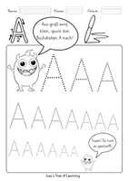 Vorschau - Arbeitsblätter - Buchstaben nachspuren – Aa (Vorschule / 1. Klasse) - Seite 1