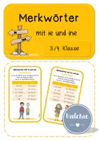 Vorschau - Arbeitsblätter - Merkwörter mit ie und ine (3./4.Klasse) - Deckblatt