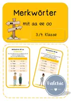Vorschau - Arbeitsblätter - Merkwörter mit aa, ee und oo (3./4 Klasse) - Deckblatt