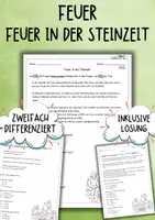 Vorschau - Arbeitsblätter - Feuer - Feuer in der Steinzeit - Arbeitsblatt - Deckblatt