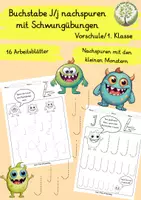 Vorschau - Arbeitsblätter - Buchstaben nachspuren – Jj (Vorschule / 1. Klasse) - Deckblatt