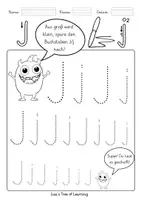 Vorschau - Arbeitsblätter - Buchstaben nachspuren – Jj (Vorschule / 1. Klasse) - Seite 3