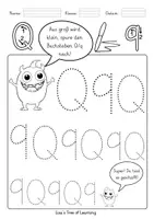 Vorschau - Arbeitsblätter - Buchstaben nachspuren – Qq (Vorschule / 1. Klasse) - Seite 3
