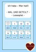 Vorschau - Spiele - Mal- und Geteiltaufgaben Ich habe wer hat Multiplikation Division - Deckblatt