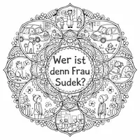 Vorschau - Mal- und Bastelvorlagen - Mandala: Wer ist denn Frau Sudek? Mit Quiz. - Seite 1
