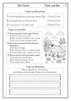 Vorschau - Arbeitsblätter - Lesen Tiere im Teich und See - Leseverstehen - Seite 3