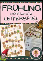 Vorschau - Spiele - FRÜHLING - Wortschatz - Leiterspiel - Deckblatt