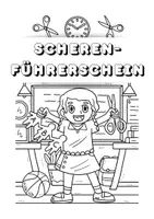 Vorschau - Arbeitsblätter - Scherenführerschein Vorlage zum Ausdrucken Schneiden Kleben für Kinder - Seite 1
