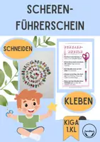 Vorschau - Arbeitsblätter - Scherenführerschein Vorlage zum Ausdrucken Schneiden Kleben für Kinder - Deckblatt
