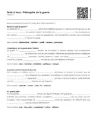 Aperçu - Feuilles d'exercices - Philosophie de la guerre (textes à trous, exercices, vidéo explicative) - Page 1