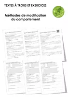 Aperçu - Feuilles d'exercices - Méthodes de modification du comportement (textes à trous, exercices, vidéo explicative) - Page de couverture
