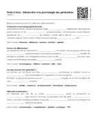 Aperçu - Feuilles d'exercices - Introduction à la psychologie des générations (textes à trous, exercices, vidéo explicative) - Page 1