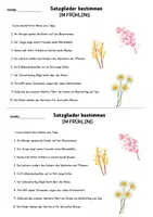 Vorschau - Arbeitsblätter - Satzglieder bestimmen: Frühling - Deckblatt