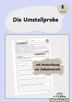 Vorschau - Arbeitsblätter - Die Umstellprobe üben (inkl. Musterlösung) - Deckblatt