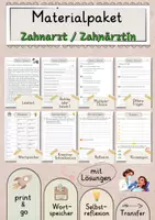 Vorschau - Arbeitsblätter - Zahnarzt Zahnärztin Lesetext mit Fragen + Lösungen Leseverstehen Wortspeicher didaktische Reserve Lesen Leseverständnis - Deckblatt