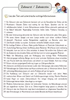 Vorschau - Arbeitsblätter - Zahnarzt Zahnärztin Lesetext mit Fragen + Lösungen Leseverstehen Wortspeicher didaktische Reserve Lesen Leseverständnis - Seite 3