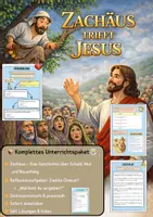 Vorschau - Arbeitsblätter - 🌟 Zachäus trifft Jesus – Das komplette Unterrichtspaket zu Schuld, Vergebung & echter Veränderung🌟 - Deckblatt
