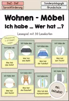Vorschau - Spiele - Wohnen Möbel Haus Lesespiel Ich habe wer hat - DaZ DaF Sprachförderung - Deckblatt