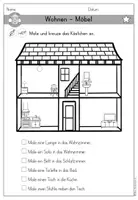 Vorschau - Arbeitsblätter - Wohnen Möbel Haus Leseverstehen differenziert DaZ DaF Sprachförderung Grundschule - Seite 2