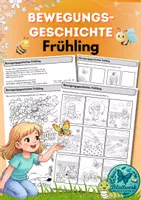 Vorschau - Arbeitsblätter - Bewegungsgeschichte Frühling – Bewegungsgeschichte mit Arbeitsblättern für Klasse 1 & 2 - Deckblatt
