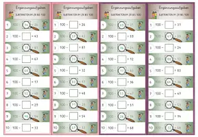 Vorschau - Fördermaterial/Inklusion - Ergänzungsaufgaben, 20x Denk Duett: Subtraktion im ZR bis 100! Vielfach differenziert - Seite 3