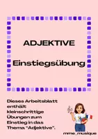 Vorschau - Arbeitsblätter - Leichte Einstiegsübung "Les adjectifs" - Klasse 8 - Deckblatt