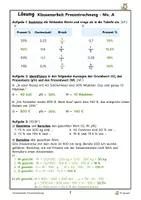 Vorschau - Klassenarbeiten - Klassenarbeit Prozentrechnung || differenziert, Lösungen + EWH - Seite 3