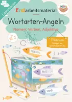 Vorschau - Stationenlernen - Wortarten-Angeln: Nomen, Verben & Adjektive - Deckblatt