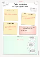 Vorschau - Arbeitsblätter - Papier entdecken mit dem "Papier-Check": Fragen und Reflexion - Seite 1