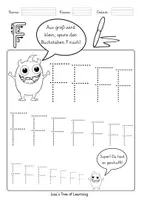 Vorschau - Arbeitsblätter - Freebie – Buchstaben nachspuren Ff (Vorschule / 1. Klasse) - Seite 1