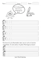 Vorschau - Arbeitsblätter - Freebie – Buchstaben nachspuren Ii (Vorschule / 1. Klasse) - Seite 2