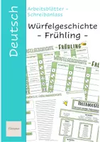 Vorschau - Arbeitsblätter - Würfelgeschichte - Frühling - Deckblatt