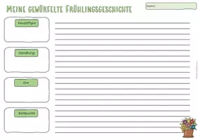 Vorschau - Arbeitsblätter - Würfelgeschichte - Frühling - Seite 3
