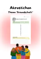 Vorschau - Arbeitsblätter - Akrostichon - Was bedeutet Freundschaft für mich? - Deckblatt