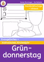 Vorschau - Arbeitsblätter - Gründonnerstag: Evangelisches & Katholisches Kirchenjahr - Steckbrief & Infotext - Deckblatt