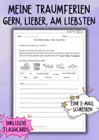 Vorschau - Arbeitsblätter - DaZ/DaF - Meine Traumferien (gern, lieber, am liebsten) - Deckblatt