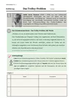 Vorschau - Arbeitsblätter - Trolleyproblem: Utilitarismus und Deontologie - Deckblatt