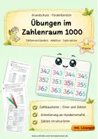 Vorschau - Unterrichtsreihen - Übungen zum Zahlenraum bis 1000 - Deckblatt