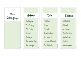 Vorschau - Arbeitsblätter - Meine Satzanfänge - Fächer - Seite 1
