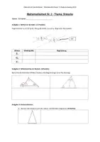 Vorschau - Klassenarbeiten - Klassenarbeit Mathematik Winkel und Dreiecke - Deckblatt