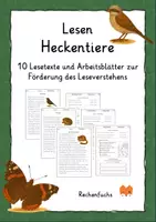Vorschau - Arbeitsblätter - Lesen Heckentiere - Leseverstehen - Deckblatt
