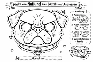 Vorschau - Mal- und Bastelvorlagen - NeinHorn, NaHund und WasBär. 3 Masken zum Basteln und Ausmalen - Seite 2
