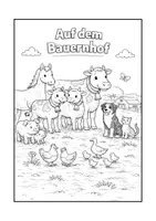 Vorschau - Arbeitsblätter - 🐄 Auf dem Bauernhof – Ausmalbild mit Bauernhoftieren | Malvorlage für Kindergarten & Grundschule - Deckblatt