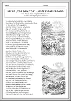 Vorschau - Arbeitsblätter - Gedichtanalyse Klasse 8, 9, 10: Faust I Goethe - Osterspaziergang - Seite 1