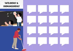 Vorschau - Poster - Tafeldienst Ordnungsdienst Visualisierung Plan Klassendienste - Seite 1