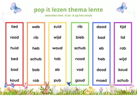 Voorbeeld - pop it lezen thema lente (thema 6 hup en aap) - Pagina 2